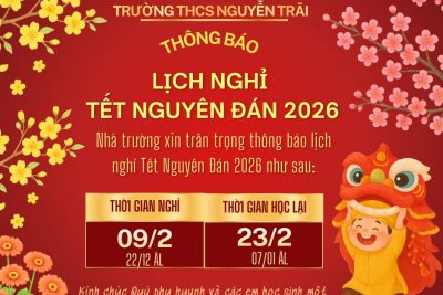 THÔNG BÁO LỊCH NGHỈ TẾT NGUYÊN ĐÁN 2026