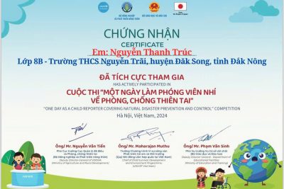 KẾT QUẢ CUỘC THI “MỘT NGÀY LÀM PHÓNG VIÊN NHÍ VỀ PHÒNG CHỐNG THIÊN TAI” NĂM 2024